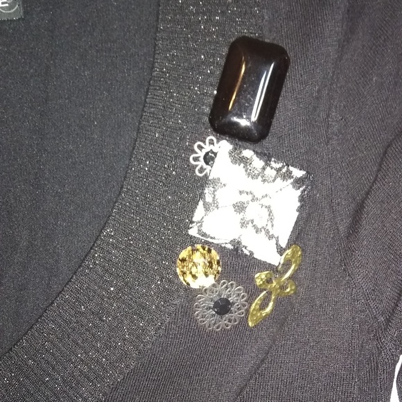 EUC Rampage Black Long V Neck Sweater Size Small - Picture 2 of 7